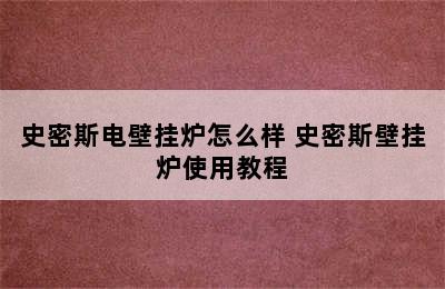 史密斯电壁挂炉怎么样 史密斯壁挂炉使用教程